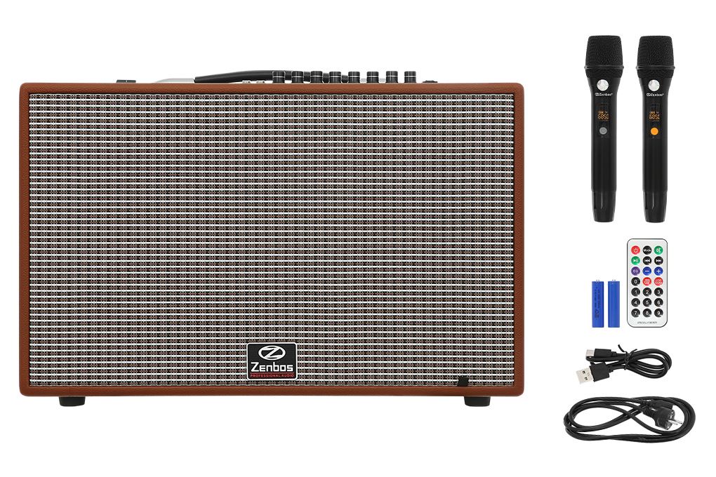 Loa karaoke xách tay Zenbos K-260 350W Màu Nâu