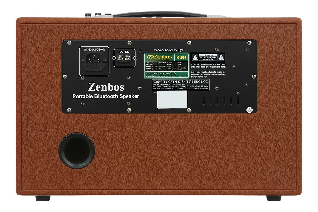Loa karaoke xách tay Zenbos K-260 350W Màu Nâu