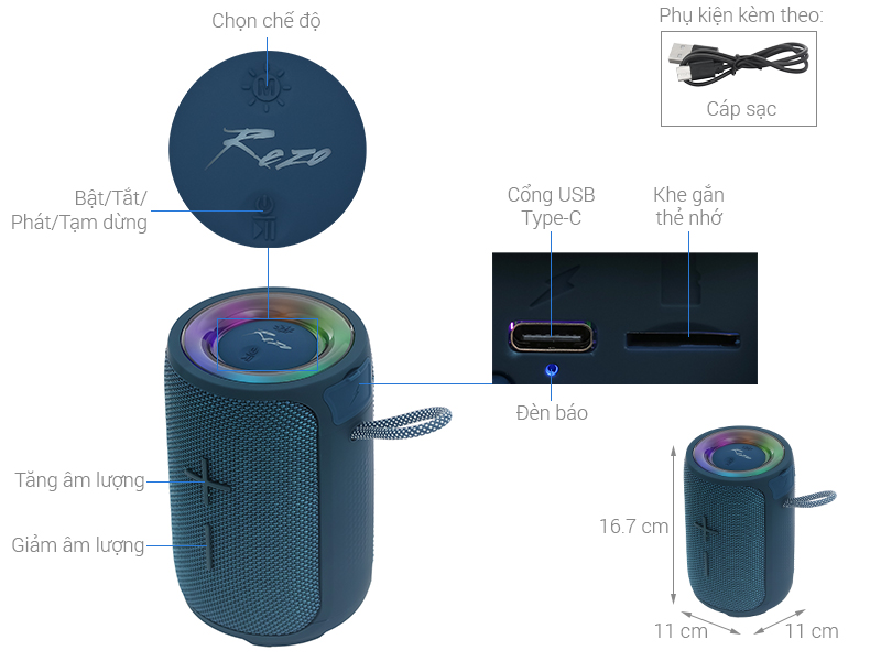 Loa Bluetooth Rezo Light K238