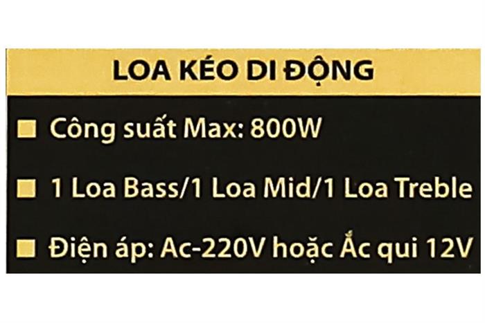 Loa kéo karaoke Mobell MK-6790A 800W Màu Đen