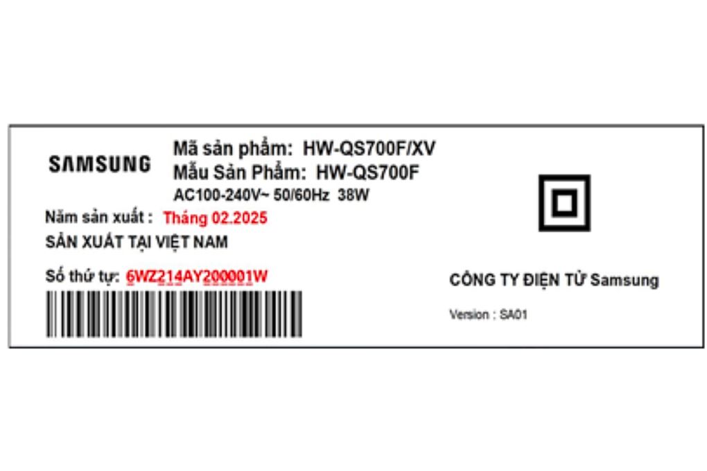 Bộ loa thanh Samsung HW-QS700F/XV 345W Màu Đen