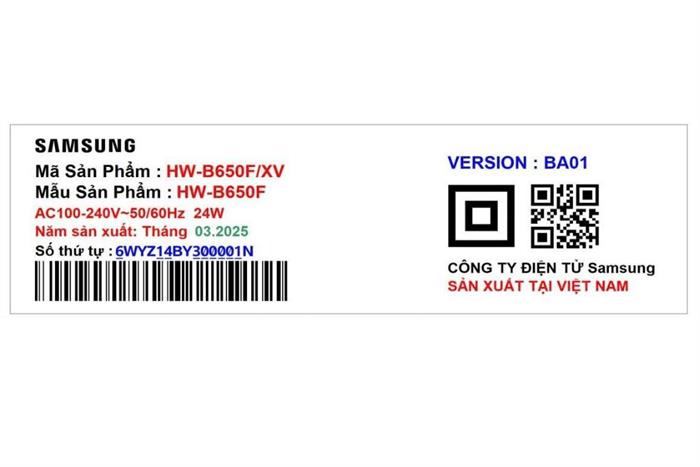 Bộ loa thanh Samsung HW-B650F/XV 370W Màu Đen