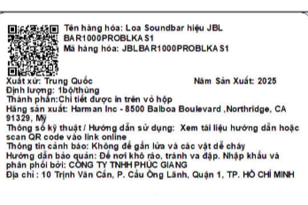 Bộ loa thanh JBL BAR1000PROBAS1 880W - 12