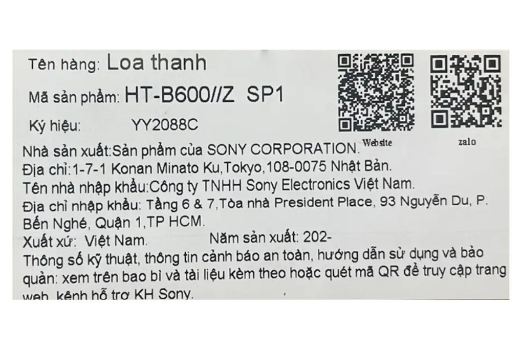 Bộ loa thanh Sony BRAVIA Theatre Bar 6 HT-B600 350W Màu Đen