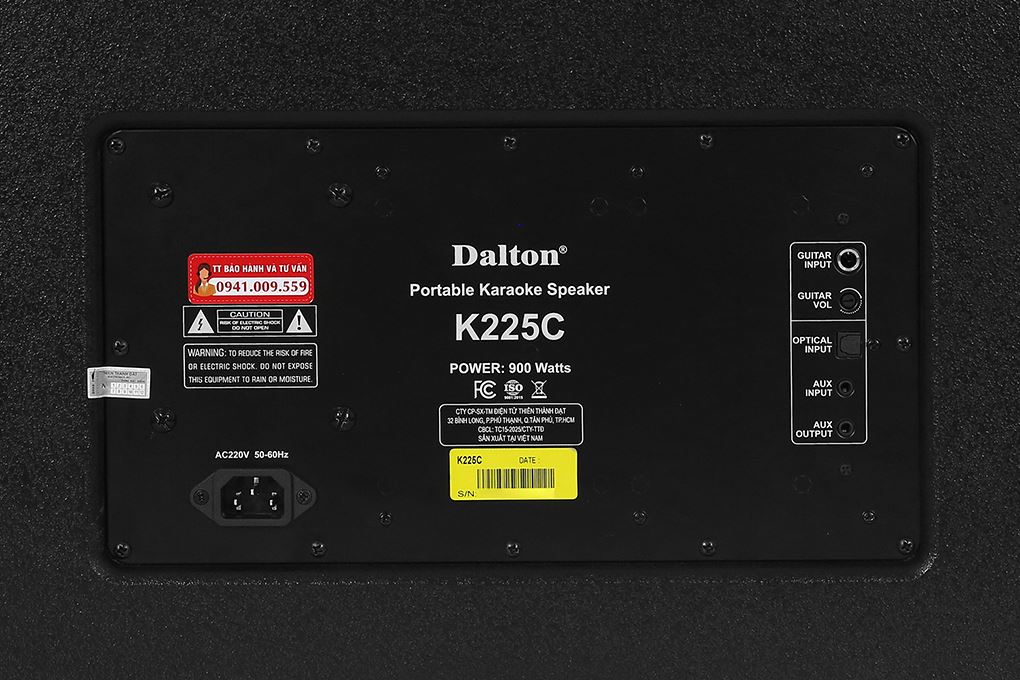 Loa karaoke xách tay Dalton K225C 900W Màu Đen
