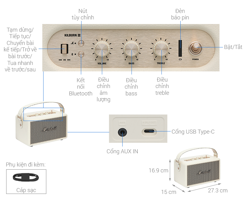 Loa Bluetooth Marshall Kilburn III