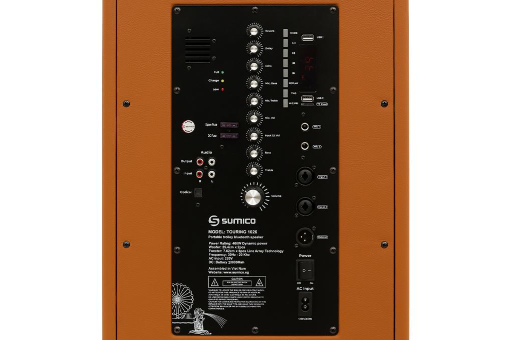 Loa kéo Karaoke Sumico Touring 1026 400W Màu Nâu