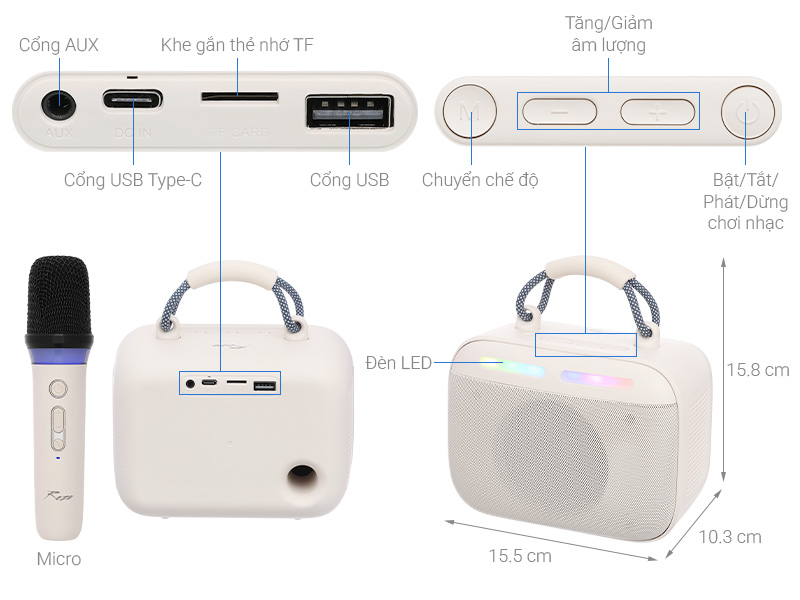 Loa Bluetooth Rezo K3 1 Mic