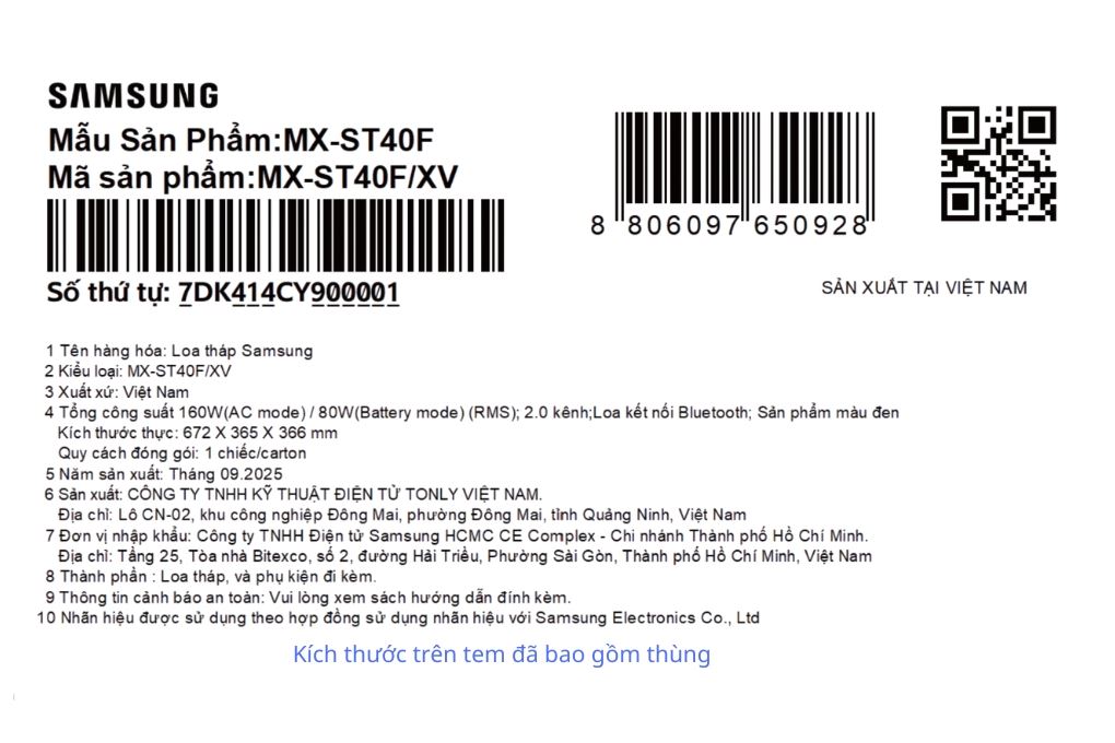 Loa tháp di động Samsung MX-ST40F 160W - 7
