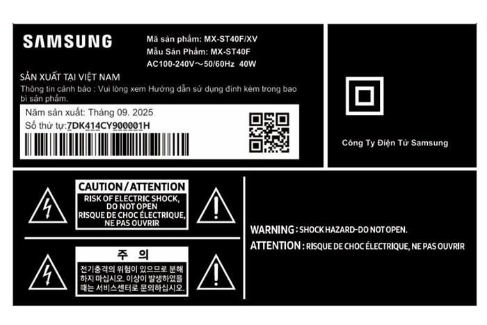 Loa tháp di động Samsung MX-ST40F 160W Màu Đen