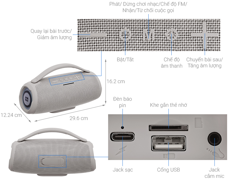Loa Bluetooth Rezo Play Pro 2