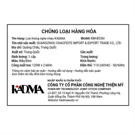 Cặp loa Bluetooth KADMA KM-BS36i Màu Nâu đậm