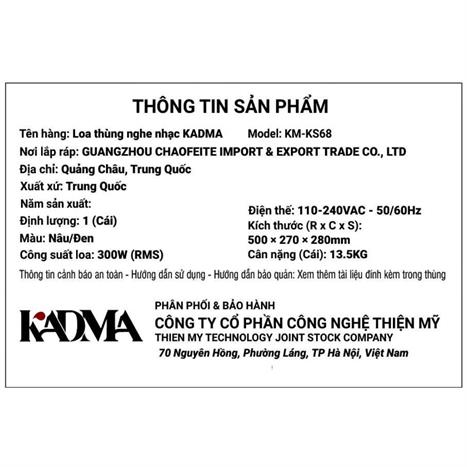 Loa Bluetooth KADMA KM-KS68 - Đen Màu Đen