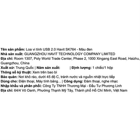 Loa vi tính Havit SK764 Màu Đen