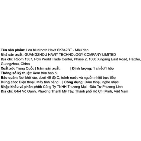 Loa bluetooth Havit SK842BT Màu Đen
