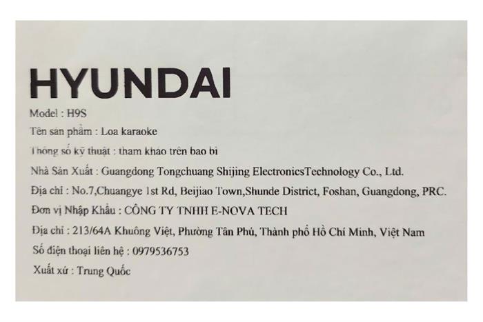 Loa karaoke xách tay Hyundai H9S 120W Màu Đen