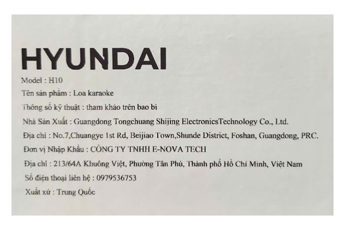 Loa karaoke xách tay Hyundai H10 120W Màu Đen