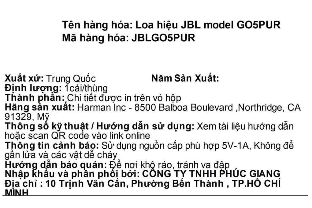 Loa Bluetooth JBL Go 5 Màu Tím than