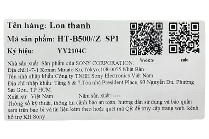 Bộ loa thanh Sony BRAVIA Theatre Bar 5 HT-B500 250W Màu Đen