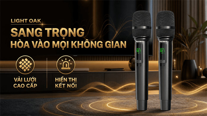 Cặp loa karaoke Paramax Euro 801 Smart Light Oak 240W Màu Nâu nhạt