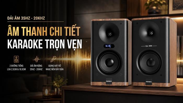 Cặp loa karaoke Paramax Homi 6 Smart Walnut 150W Màu Nâu đậm