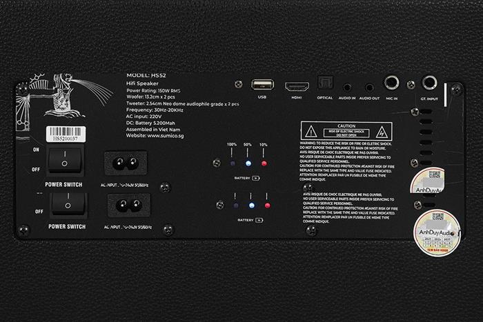 Loa karaoke Sumico All-in-one HS52 150W Màu Đen - Cam