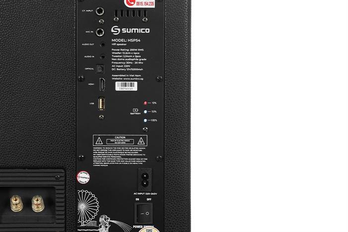 Cặp loa karaoke Sumico All-in-one HSP54 200W Màu Đen - Cam