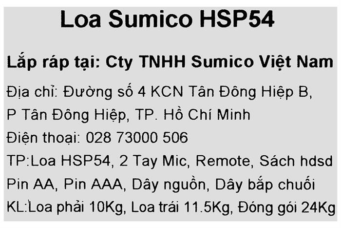 Cặp loa karaoke Sumico All-in-one HSP54 200W Màu Đen - Cam