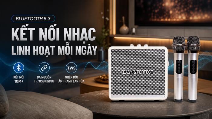 Loa karaoke xách tay Easy & Perfect EP-Windy 18W Màu Trắng