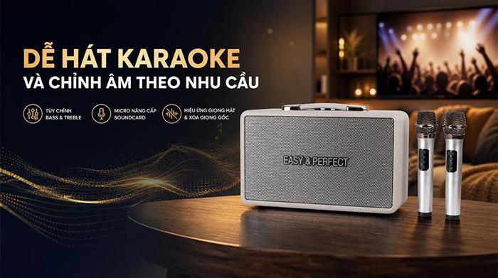Loa karaoke xách tay Easy & Perfect EP-4205 Plus 35W Màu Xám