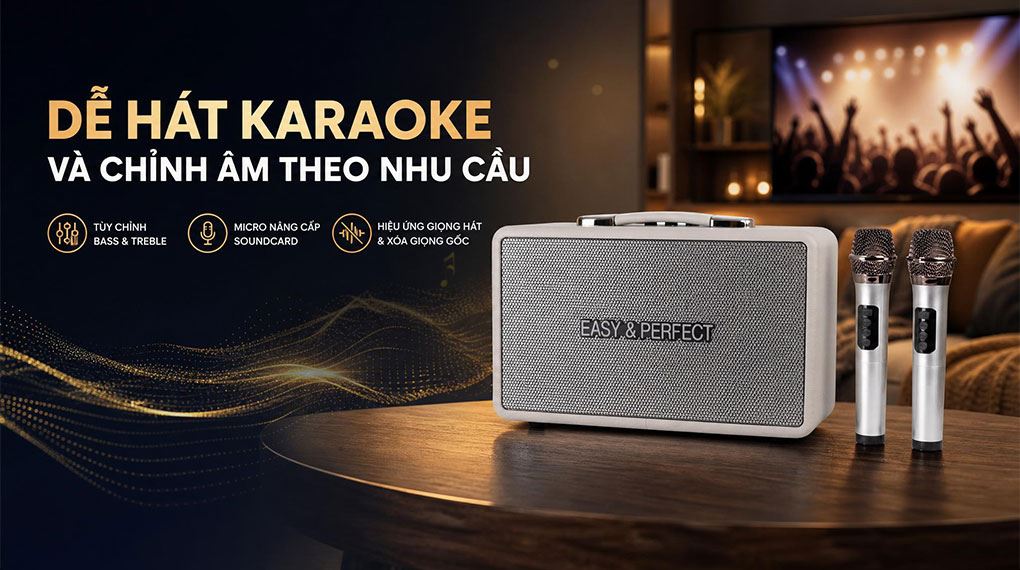 Loa karaoke xách tay Easy & Perfect EP-4205 Plus 35W Màu Xám