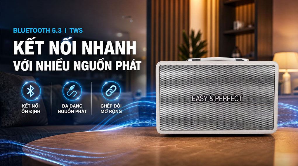 Loa karaoke xách tay Easy & Perfect EP-4205 Plus 35W Màu Xám