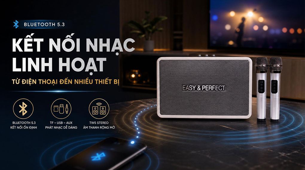 Loa karaoke xách tay Easy & Perfect EP-4205 Pro 60W Màu Xám