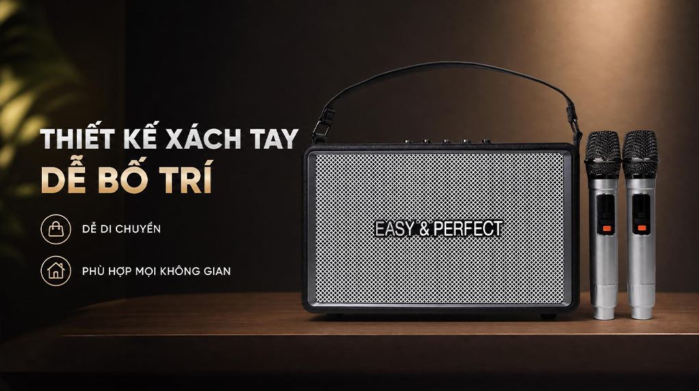 Loa karaoke xách tay Easy & Perfect EP-Votrex 160W Màu Đen