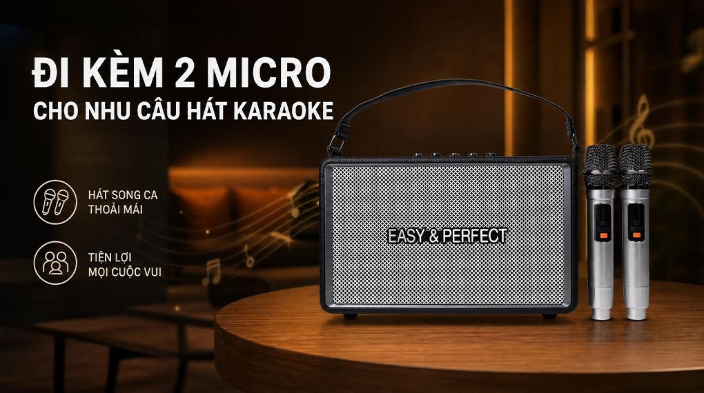 Loa karaoke xách tay Easy & Perfect EP-Votrex 160W Màu Đen