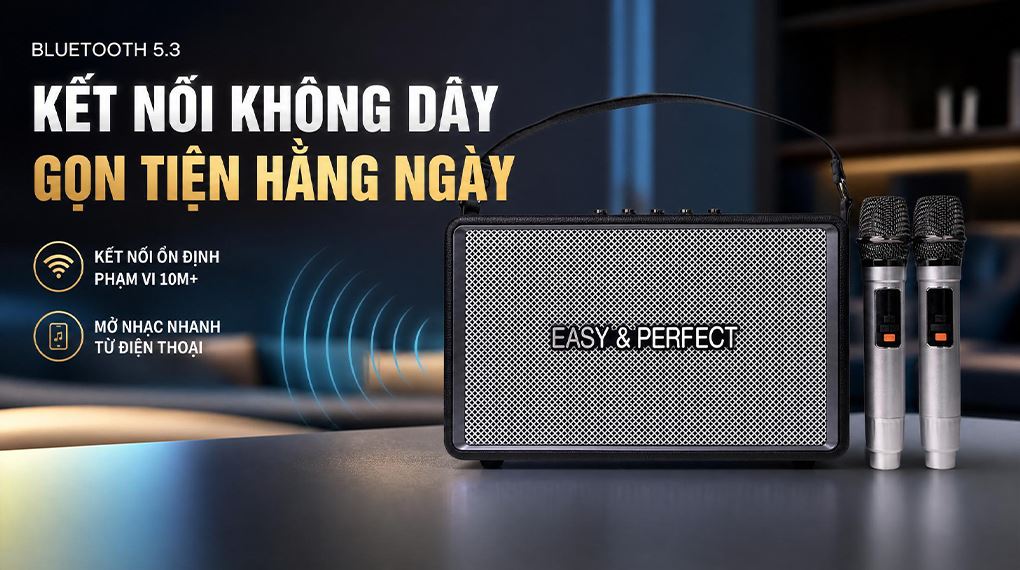 Loa karaoke xách tay Easy & Perfect EP-Votrex 160W Màu Đen