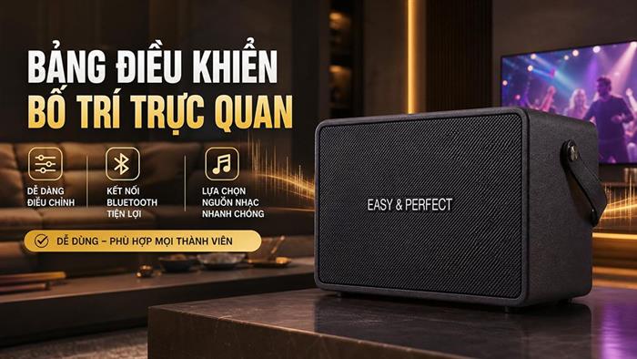 Loa karaoke xách tay Easy & Perfect EP-Volcano 200W - Đen Màu Đen