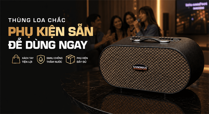 Loa karaoke xách tay Nanomax X-920 420W Màu Đen