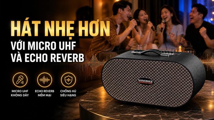Loa karaoke xách tay Nanomax X-920 420W Màu Đen