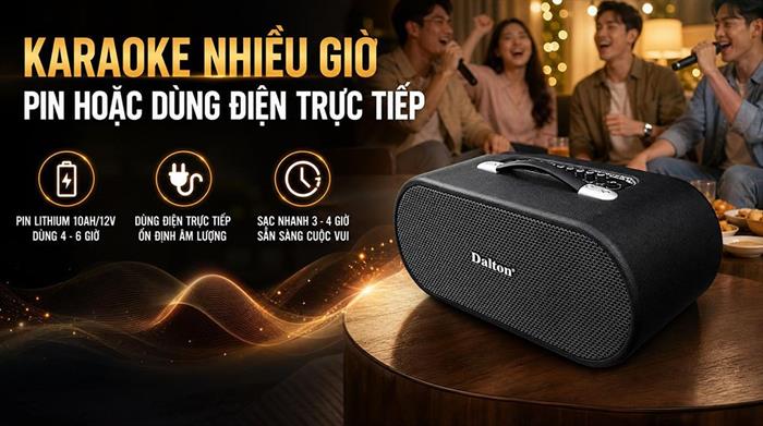 Loa karaoke xách tay Dalton Apollo LS26 450W Màu Đen