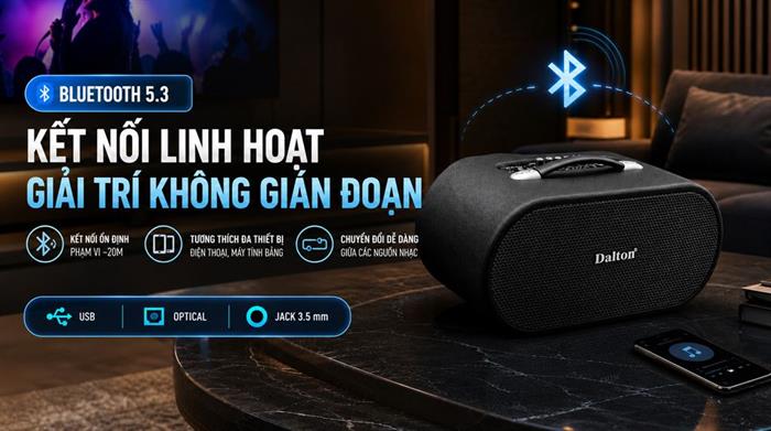 Loa karaoke xách tay Dalton Apollo LS26 450W Màu Đen