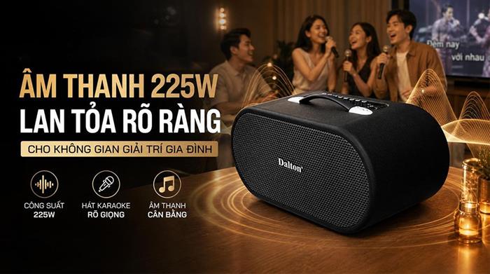 Loa karaoke xách tay Dalton Apollo LS26 450W Màu Đen