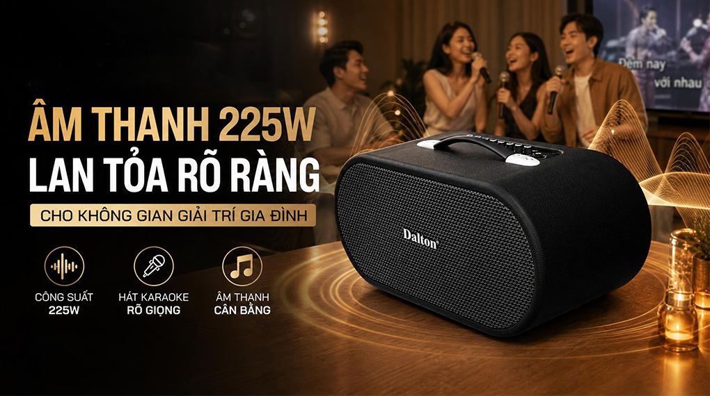 Loa karaoke xách tay Dalton Apollo LS26 450W Màu Đen