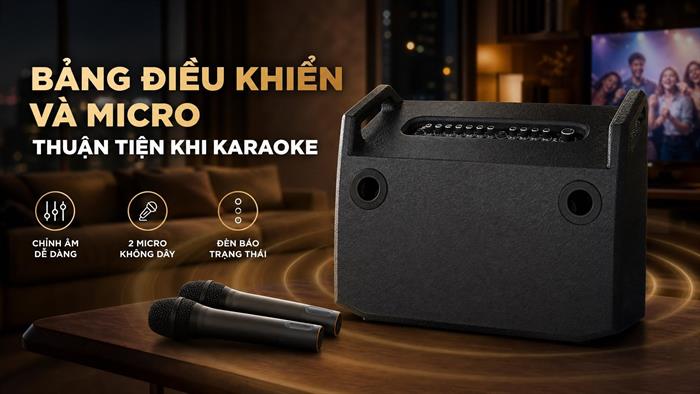 Loa kéo karaoke Dalton PartyPro 215 1800W Màu Đen - Xám