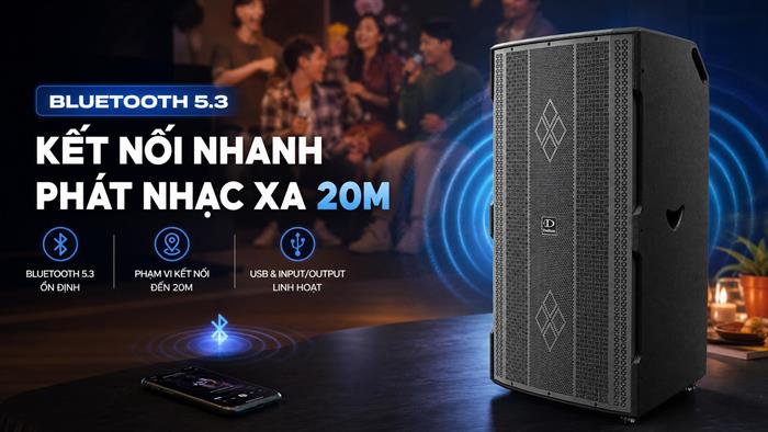Loa kéo karaoke Dalton PartyPro 215 1800W Màu Đen - Xám