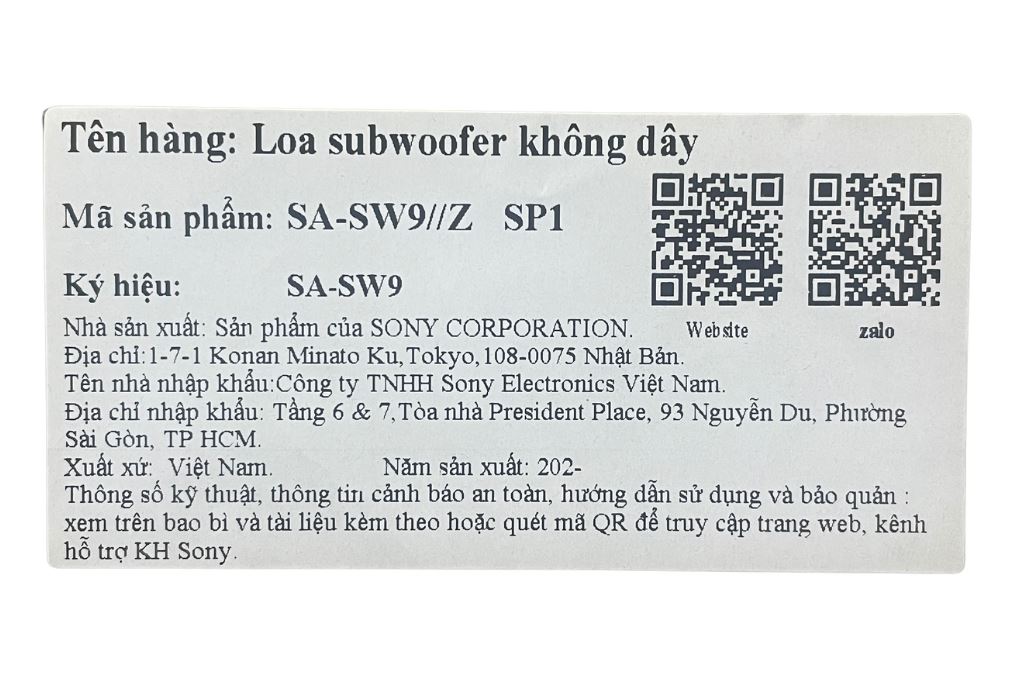 Loa siêu trầm không dây Sony BRAVIA Theatre Sub 9 SA-SW9 600W Màu Đen