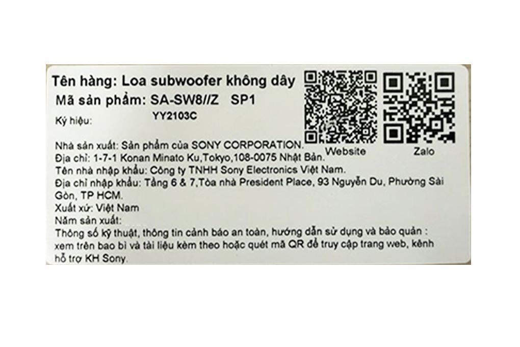 Loa siêu trầm không dây Sony BRAVIA Theatre Sub 8 SA-SW8 300W Màu Đen