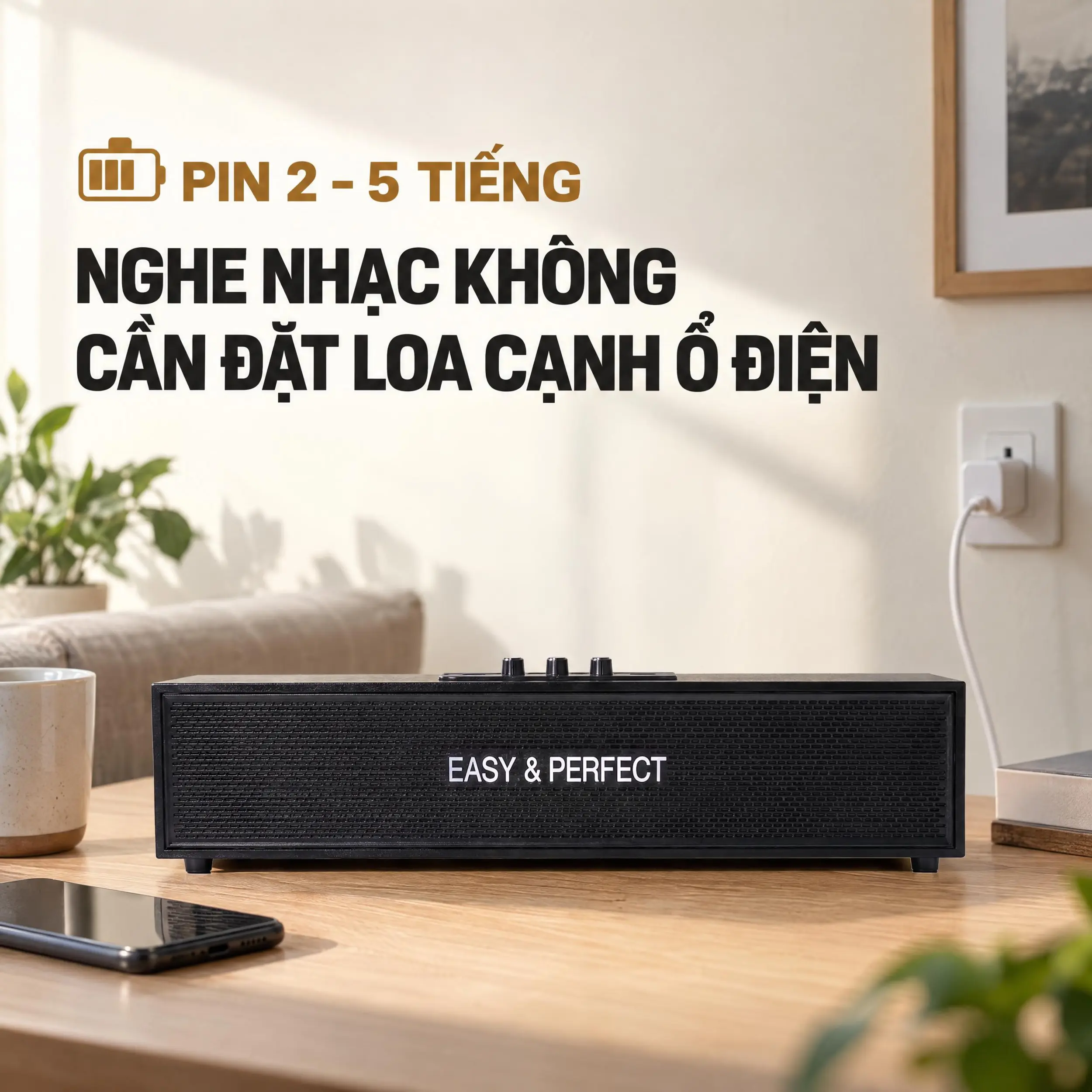 Loa karaoke xách tay Easy & Perfect Zyron 10W Đen