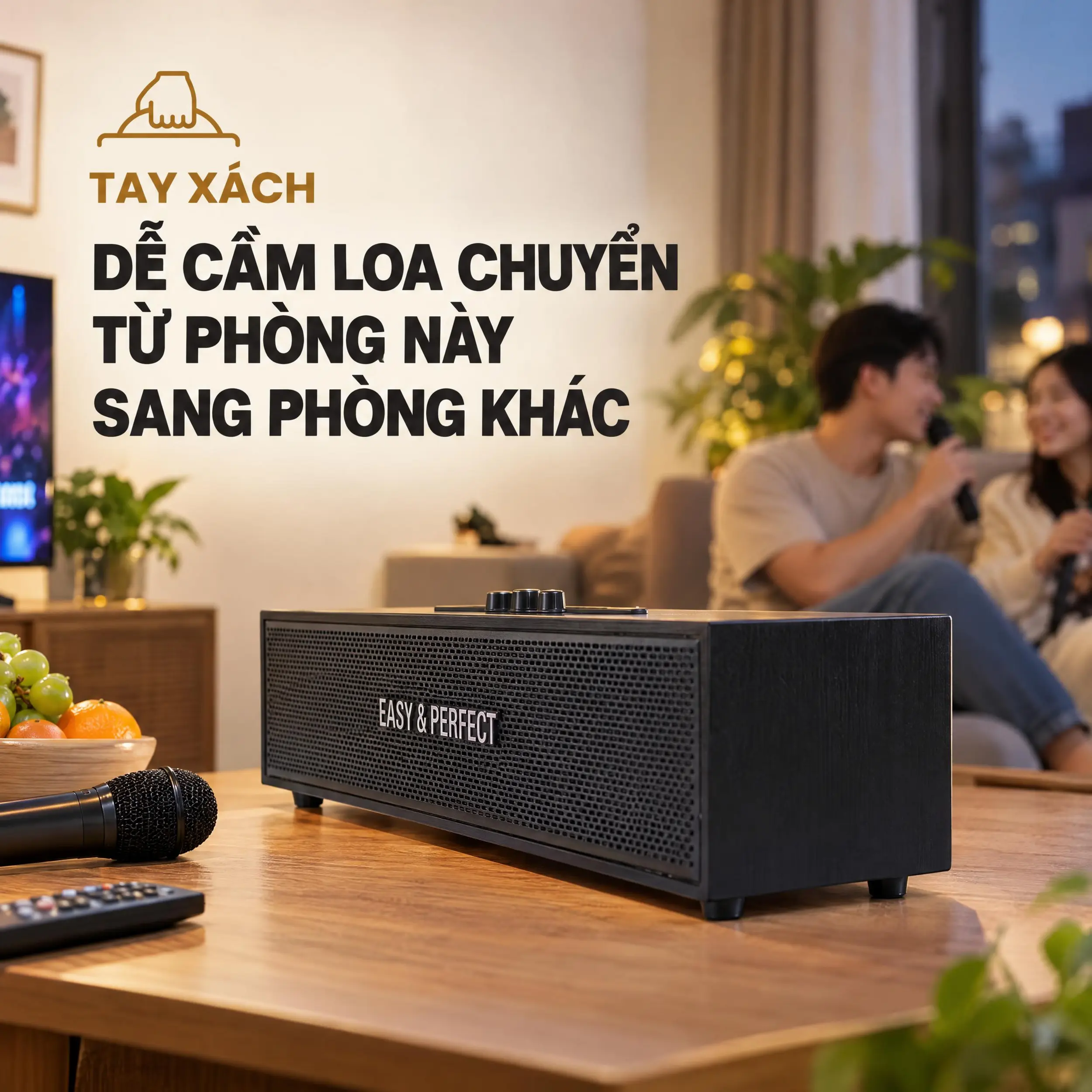 Loa karaoke xách tay Easy & Perfect Zyron 10W Đen