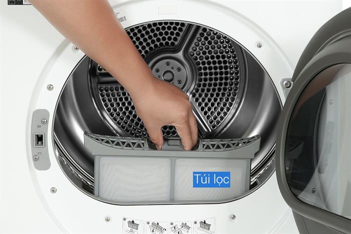 Máy sấy bơm nhiệt Samsung Bespoke AI 9 kg DV90BB9440GH/SV Màu Trắng - Bạc